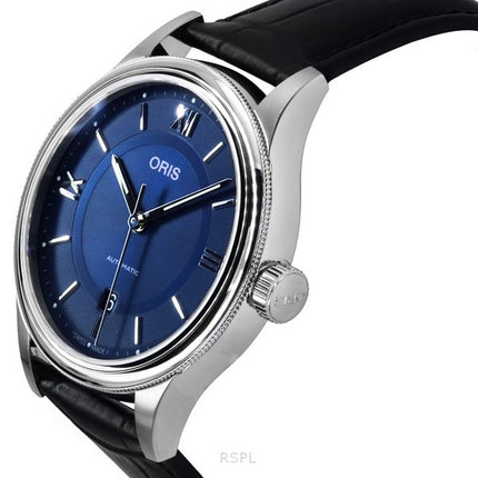 Oris Classic Date Leather Strap Blue Dial Automatic 01 733 7719 4075-07 5 20 35 Men's Watch