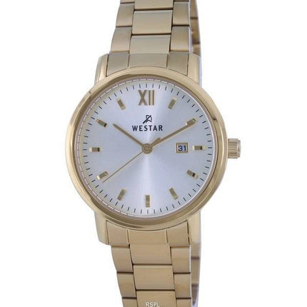 Westar Silver Dial Gold Tone Stainless Steel Quartz 40245GPN102 Women's Watch