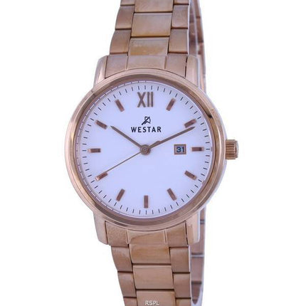 Westar White Dial Rose Gold Tone Stainless Steel Quartz 40245PPN601 Women's Watch