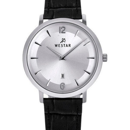 Westar Profile Leather Strap Silver Dial Quartz 50219STN107 Mens Watch