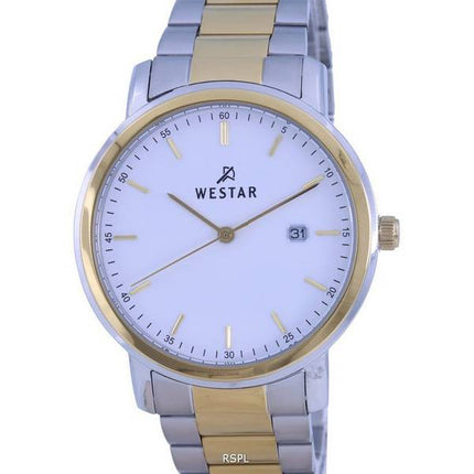 Westar White Dial Two Tone Stainless Steel Quartz 50243 CBN 101 Men's Watch