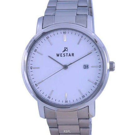 Westar White Dial Stainless Steel Quartz 50243STN101 Men's Watch