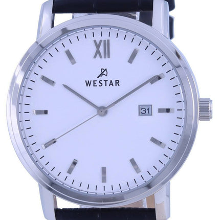 Westar White Dial Leather Strap Quartz 50244STN101 Men's Watch