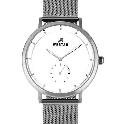 Westar Profile Stainless Steel Mesh White Dial Quartz 50247STN101 Men's Watch