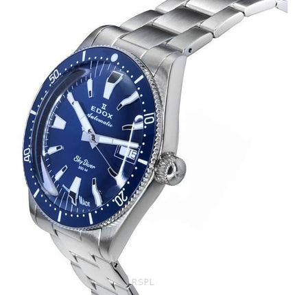 Edox Skydiver Date Limited Edition Stainless Steel Blue Dial Automatic Diver's 80126 3BUM BUIN 300M Men's Watch