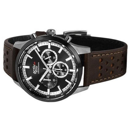 Westar Activ Chronograph Leather Strap Black Dial Quartz 90265SBN123 Men's Watch