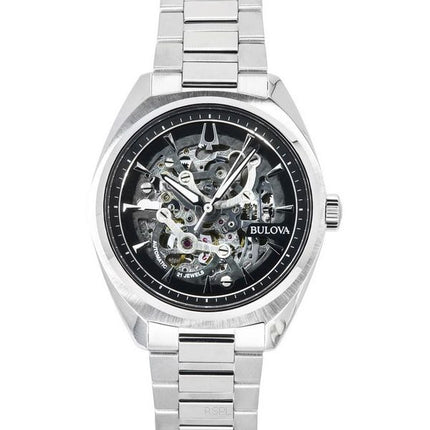 Bulova Classic Surveyor Stainless Steel Silver Skeleton Dial Automatic 96A293 Mens Watch