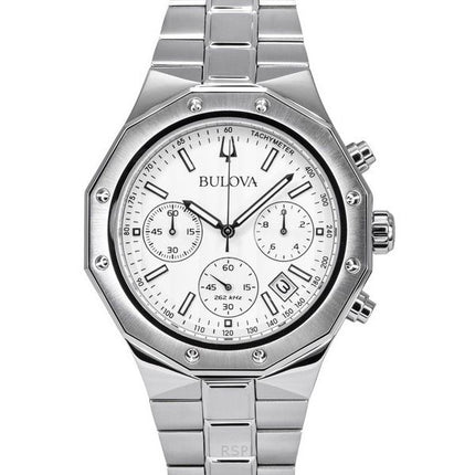 Bulova Classic Precisionist Chronograph Stainless Steel Silver Dial Quartz 96B408 100M Mens Watch