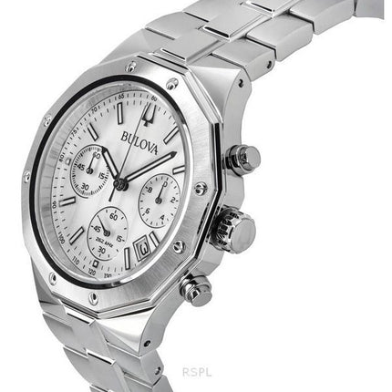 Bulova Classic Precisionist Chronograph Stainless Steel Silver Dial Quartz 96B408 100M Mens Watch