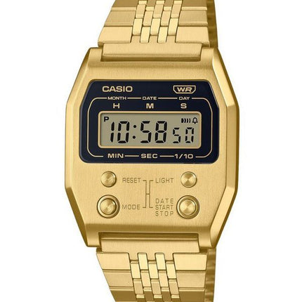 Casio Vintage Digital Gold Ion Plated Stainless Steel Quartz A1100G-5 Unisex Watch