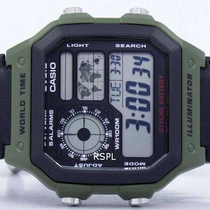 Casio World Time Alarm Digital AE-1200WHB-3BV Men's Watch