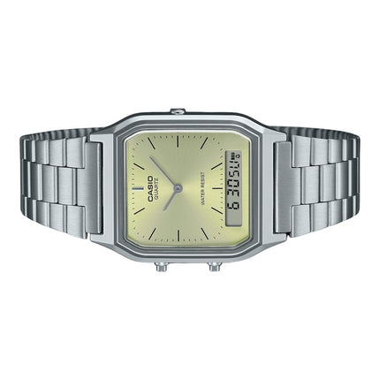 Casio Vintage Analog Digital Light Champagne Dial Quartz AQ-230A-9AMQY Unisex Watch