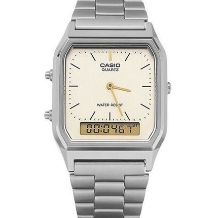 Casio Vintage Analog Digital Gray Ion Plated Quartz AQ-230GG-9A Mens Watch