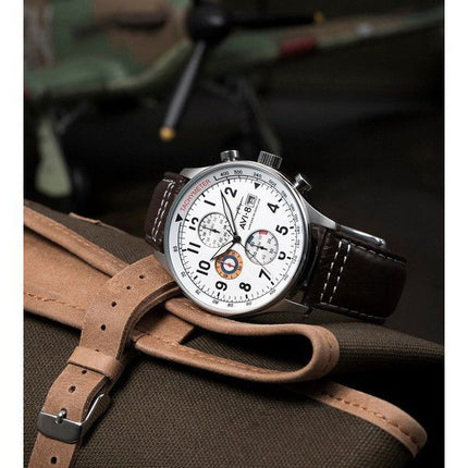 AVI-8 Hawker Hurricane Classic Chronograph Classic White Dial Quartz AV-4011-01 Mens Watch