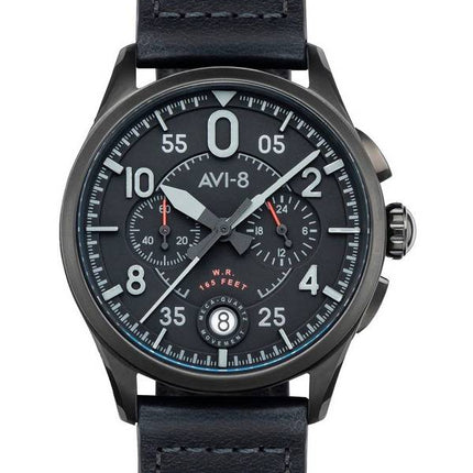 AVI-8 Spitfire Lock Chronograph Slate Black Quartz AV-4089-03 Mens Watch