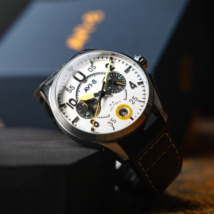 AVI-8 Spitfire Lock Chronograph Imperial War Museums Edition Bethlem White Dial Quartz AV-4089-0B Men's Watch