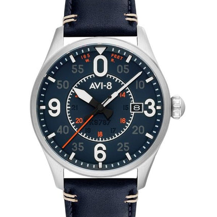 AVI-8 Spitfire Smith Birmingham Leather Strap Blue Dial Automatic AV-4090-02 Men's Watch