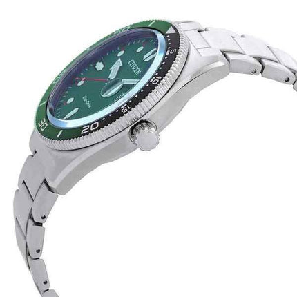 Citizen Marine Eco-Drive Stainless Steel Green Dial AW1768-80X 100M Mens Watch