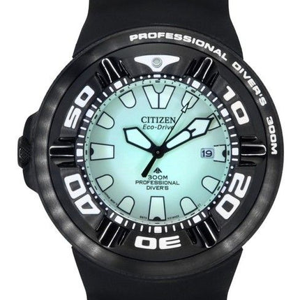 Citizen Promaster PU Strap Green Dial Eco-Drive Divers BJ8055-04X 300M Mens Watch