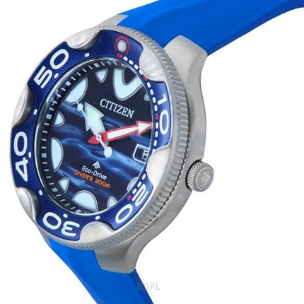 Citizen Promaster PU Strap Blue Dial Eco-Drive Divers BN0238-02L 200M Mens Watch