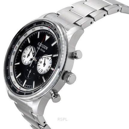 Citizen Eco-Drive Chronograph Stainless Steel Black Dial CA4500-91E 100M Men's Watch