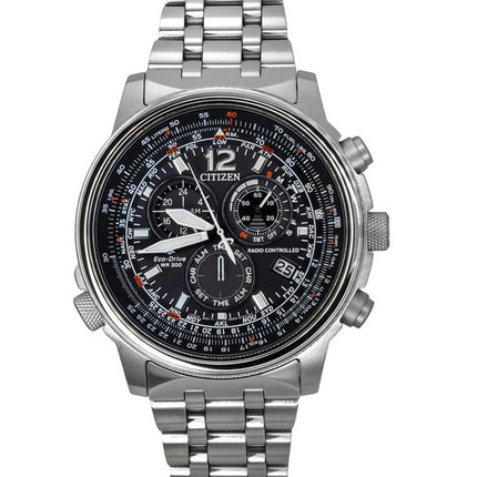 Citizen Promaster Sky Radio Controlled Chronograph Stainless Steel Black Dial Eco-Drive CB5860-86E 200M Men's Watch