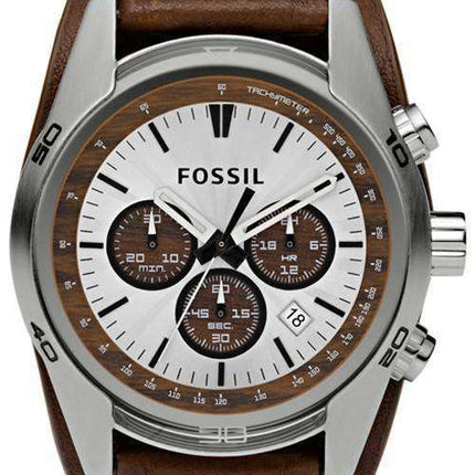 Fossil Cuff Chronograph Tan Leather CH2565 Mens Watch