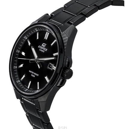 Casio Edifice Analog Black Ion Plated Stainless Steel Black Dial Quartz EFV-150DC-1A 100M Men's Watch