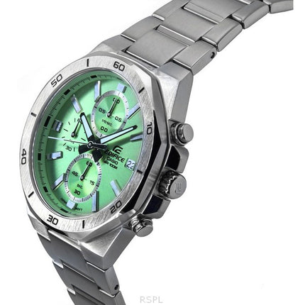 Casio Edifice Standard Chronograph Analog Stainless Steel Green Dial Quartz EFV-640D-3AV 100M Men's Watch