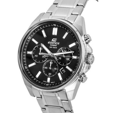 Casio Edifice Standard Chronograph Stainless Steel Black Dial Quartz EFV-650D-1A 100M Mens Watch