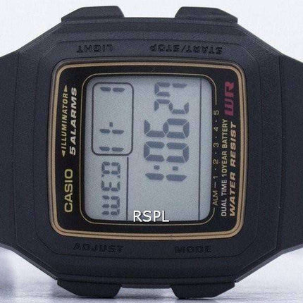 Casio Digital 5 Alarms Dual Time Illuminator F-201WA-9ADF F-201WA-9A Mens Watch