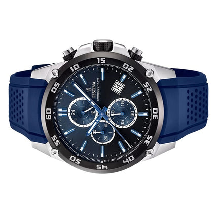 Festina The Originals Chronograph Rubber Strap Blue Dial Quartz F20330-A 100M Men's Watch