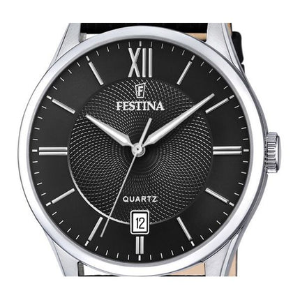 Festina Classics Leather Strap Black Dial Quartz F20426-3 Mens Watch