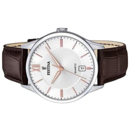 Festina Classics Leather Strap White Dial Quartz F20426-4 Men's Watch