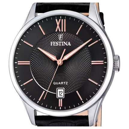 Festina Classics Leather Strap Black Dial Quartz F20426-6 Men's Watch