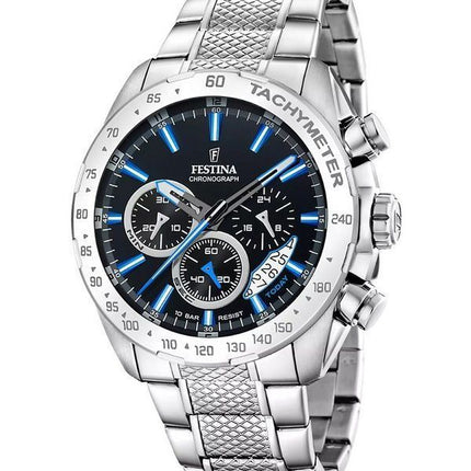 Festina Timeless Chronograph Stainless Steel Black Dial Quartz F20668-6 100M Men's Watch