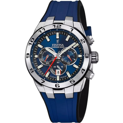 Festina Chrono Bike Rubber Strap Blue Dial Quartz F20671-1 100M Men's Watch