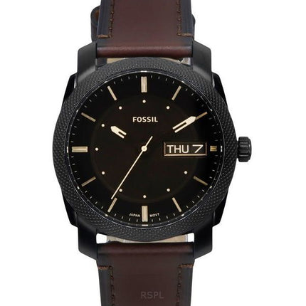 Fossil Machine Leather Strap Brown Dial Quartz FS5901 Men's Watch