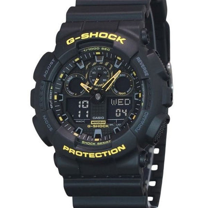 Casio G-Shock Caution Yellow Analog Digital Resin Strap Black Dial Quartz GA-100CY-1A 200M Mens Watch