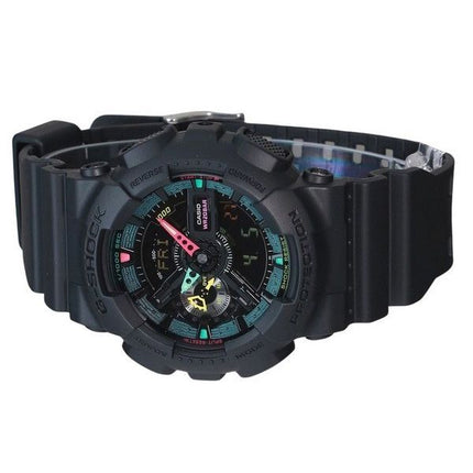 Casio G-Shock Analog Digital Multi Fluorescent Accents Series Resin Strap Black Dial Quartz GA-110MF-1A 200M Men's Watch