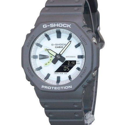 Casio G-Shock Hidden Glow Series Analog Digital Bio Based Resin Strap White Dial Quartz GA-2100HD-8A 200M Mens Watch