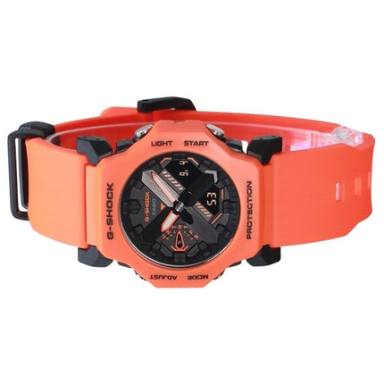 Casio G-Shock Analog Digital Bio-Based Orange Resin Strap Black Dial Quartz GA-2300FL-4A 200M Men's Watch