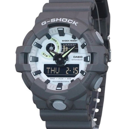 Casio G-Shock Hidden Glow Series Analog Digital Resin Strap Grey Dial Quartz GA-700HD-8A 200M Mens Watch