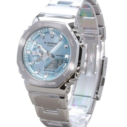 Casio G-Shock G-Steel Analog Digital Stainless Steel Light Blue Dial Quartz GM-2110D-2A 200M Men's Watch