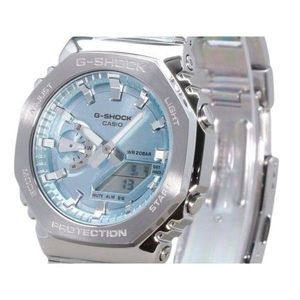 Casio G-Shock G-Steel Analog Digital Stainless Steel Light Blue Dial Quartz GM-2110D-2A 200M Men's Watch