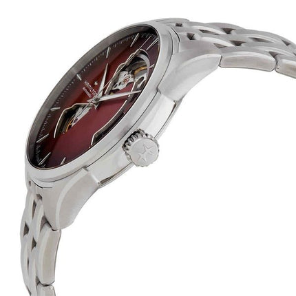 Hamilton Jazzmaster Stainless Steel Burgundy Open Heart Dial Automatic H32675170 Men's Watch