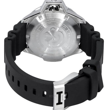 Hamilton Khaki Navy Frogman Rubber Strap Black Dial Automatic Diver's H77455330 300M Men's Watch