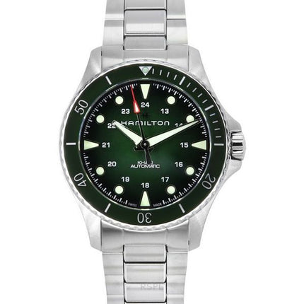 Hamilton Khaki Navy Scuba Stainless Steel Green Dial Automatic Diver's H82525160 300M Men's Watch