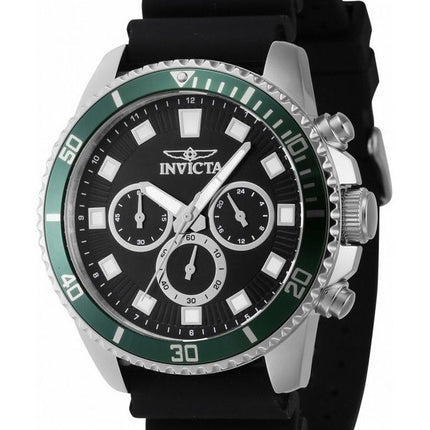 Invicta Pro Diver Chronograph Silicone Strap Black Dial Quartz 46086 Men's Watch