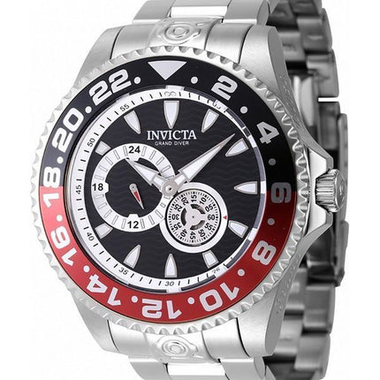 Invicta Pro Diver Stainless Steel Black Dial Black And Red Coke Bezel Automatic Diver's 47302 300M Men's Watch